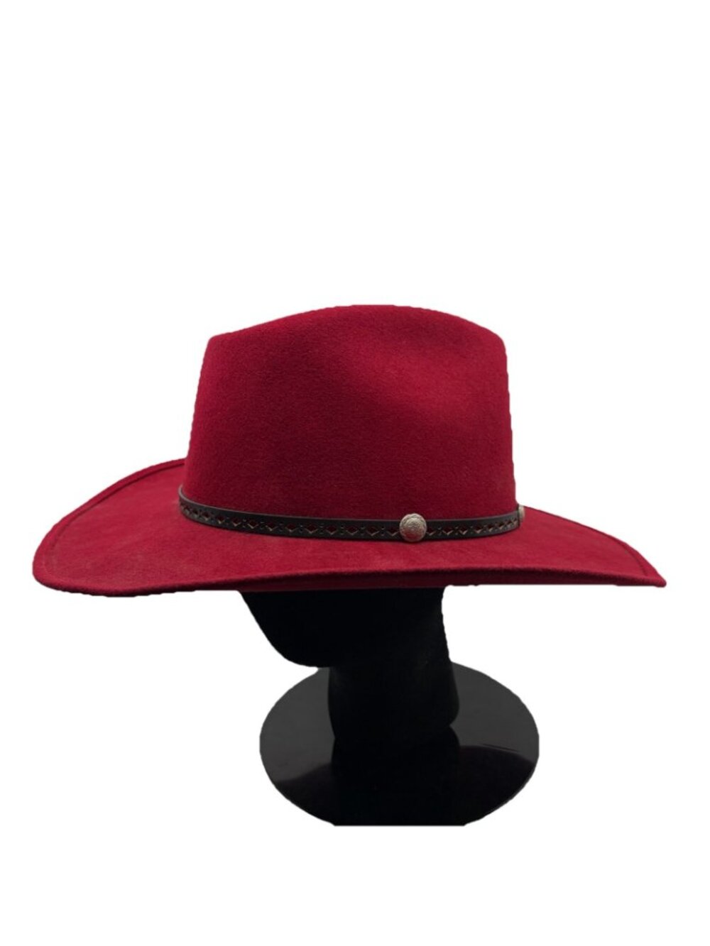Sheplers L 7 1/4 Red 100% Pure Wool Western Cowboy Hat Made in USA Leather Band - Picture 3 of 11